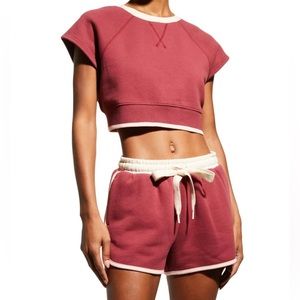The Upside Women's Red Banksia Brooklyn Short Sleeve Crop Top Size XL (NWT)